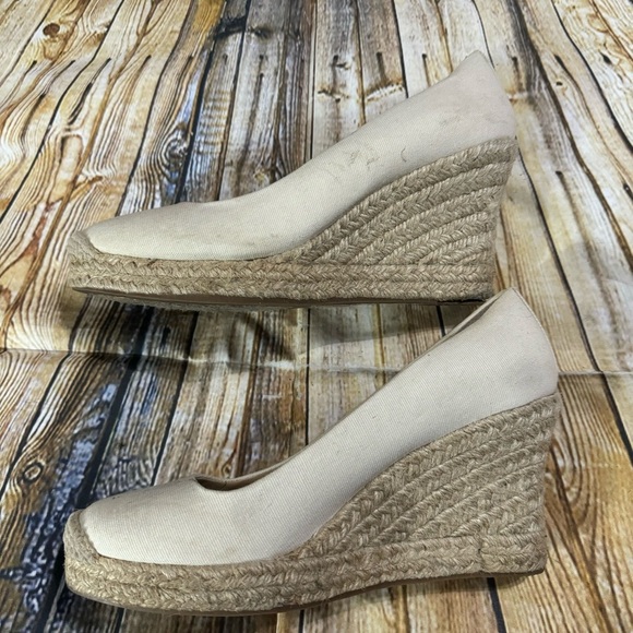 J Crew Seville 3” Espadrilles Cream Slip On Heels Womans Size 7.5 - Picture 4 of 6